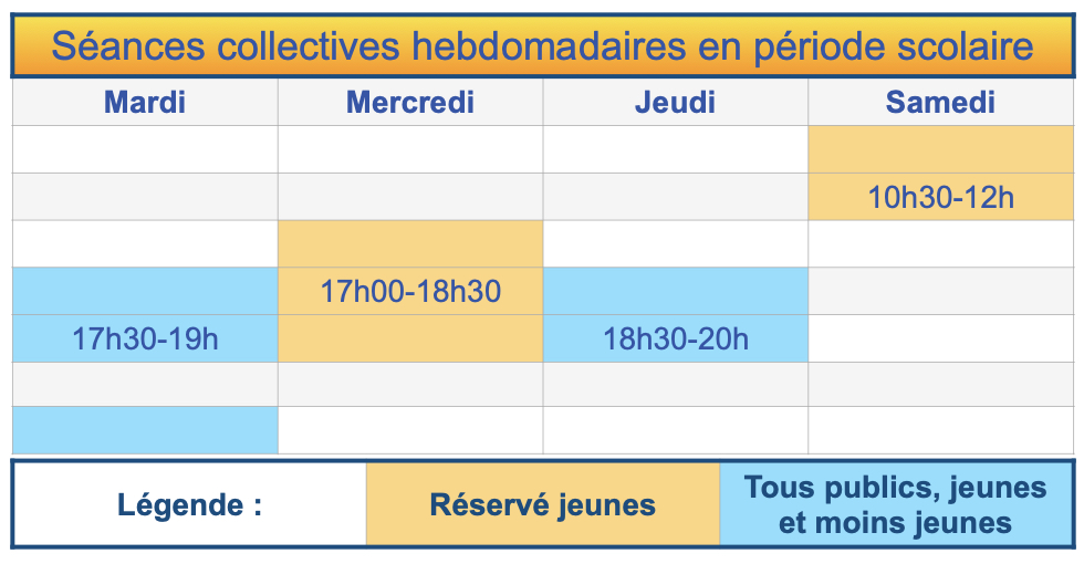 séance hebdomadaire provisoire le jeudi